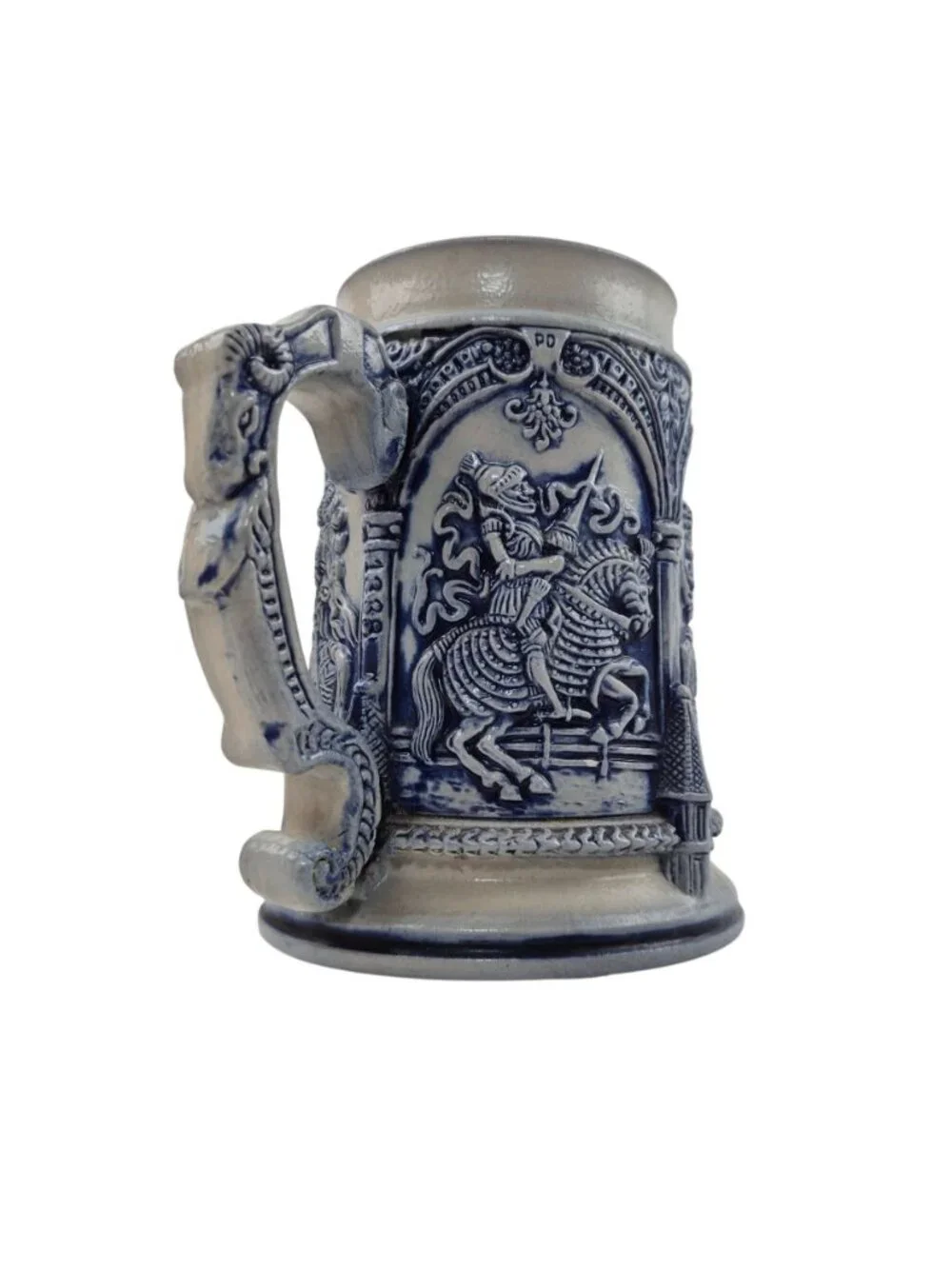 Thewalt Beer Stain Limited Edition Germany Blue Gray Salt Glazed Raised Relief